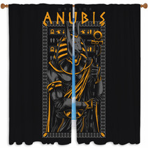 Anubis Warrior Window Curtains 192809133