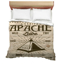 Apache Indian Tribe Reservation Vintage Poster Bedding 205776657