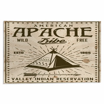 Apache Indian Tribe Reservation Vintage Poster Rugs 205776657