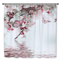 Apricot Flowers In Spring, Floral Background Bath Decor 66875278