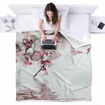 Apricot Flowers In Spring, Floral Background Blankets 66875278