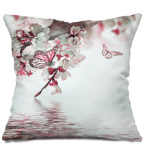 Apricot Flowers In Spring, Floral Background Pillows 66875278
