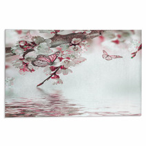 Apricot Flowers In Spring, Floral Background Rugs 66875278