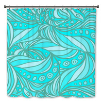 Aqua Turquoise Abstract Print Bath Decor 53356516