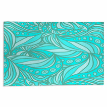 Aqua Turquoise Abstract Print Rugs 53356516