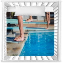 Aquatic Pool Divers Board Feet Closeup Abstract Nursery Decor 143818334