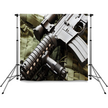 AR-15 Carbine And Tactical Vest Backdrops 61486195
