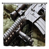 AR-15 Carbine And Tactical Vest Bath Decor 61486195