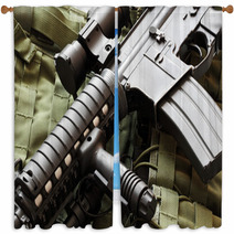 AR-15 Carbine And Tactical Vest Window Curtains 61486195