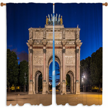 Arc De Triomphe Du Carrousel At Tuileries Gardens Paris Window Curtains 67117815