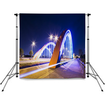 Arch Bridge With Neon Lamp Backdrops 55421001