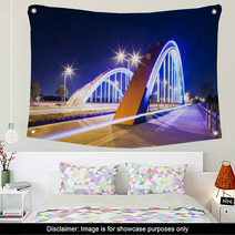 Arch Bridge With Neon Lamp Wall Art 55421001