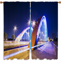 Arch Bridge With Neon Lamp Window Curtains 55421001