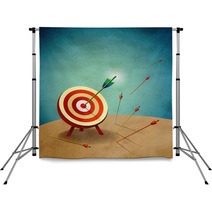 Archery Target With Arrows Illustration Backdrops 42368045