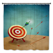 Archery Target With Arrows Illustration Bath Decor 42368045