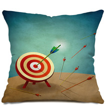 Archery Target With Arrows Illustration Pillows 42368045