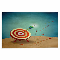Archery Target With Arrows Illustration Rugs 42368045