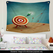 Archery Target With Arrows Illustration Wall Art 42368045