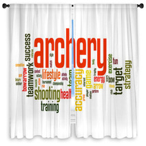 Archery Word Cloud Window Curtains 64903637