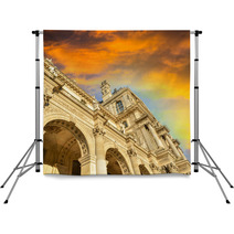 Architectural Detail Of Buildings Along Louvre Backdrops 62045945