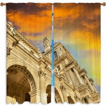 Architectural Detail Of Buildings Along Louvre Window Curtains 62045945
