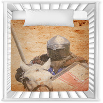 Armored Knight On Warhorse - Retro Postcard Nursery Decor 65967622