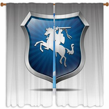 Arms With The Knight On Horse Vector Window Curtains 93498691