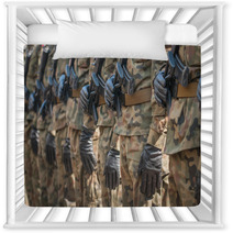 Army Parade Armed Soldiers In Camouflage Military Uniform Nursery Decor 83645913