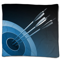 Arrows Hitting The Center Of Target  Success Business Concept Blankets 56533383