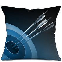 Arrows Hitting The Center Of Target  Success Business Concept Pillows 56533383