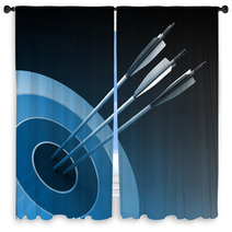 Arrows Hitting The Center Of Target  Success Business Concept Window Curtains 56533383