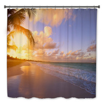 Art Beautiful Sunrise Over The Tropical Beach Bath Decor 62576466