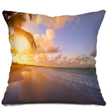 Art Beautiful Sunrise Over The Tropical Beach Pillows 62576466
