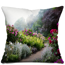 Art Flowers In The Morning In An English Park Pillows 64687273