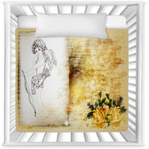 Art Grunge Valentine Greeting Card With Hand Drawn Angel Symbol Nursery Decor 48149559