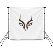 Artistic Vector Silhouette Antelope. Stylized Idea Wild Animal Logo Design Template. Backdrops 87410953