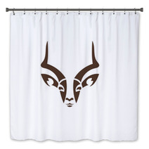 Artistic Vector Silhouette Antelope. Stylized Idea Wild Animal Logo Design Template. Bath Decor 87410953