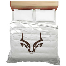 Artistic Vector Silhouette Antelope. Stylized Idea Wild Animal Logo Design Template. Bedding 87410953
