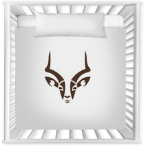 Artistic Vector Silhouette Antelope. Stylized Idea Wild Animal Logo Design Template. Nursery Decor 87410953