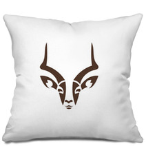 Artistic Vector Silhouette Antelope. Stylized Idea Wild Animal Logo Design Template. Pillows 87410953