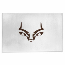 Artistic Vector Silhouette Antelope. Stylized Idea Wild Animal Logo Design Template. Rugs 87410953