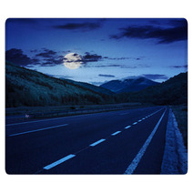 Asphalt Road In Mountains At Night Rugs 67347917