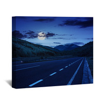 Asphalt Road In Mountains At Night Wall Art 67347917
