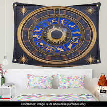 Astrological Zodiac Clock Wall Art 37290483