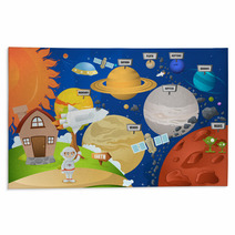 Astronaut And Planet System Rugs 53054756