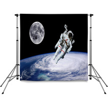 Astronaut Earth Moon Space Backdrops 67777889