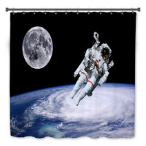 Astronaut Earth Moon Space Bath Decor 67777889