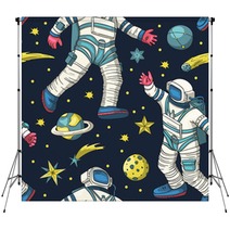Astronaut Vector Seamless Pattern Backdrops 259149030