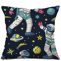 Astronaut Vector Seamless Pattern Pillows 259149030