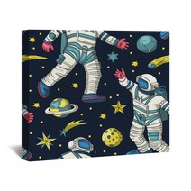 Astronaut Vector Seamless Pattern Wall Art 259149030